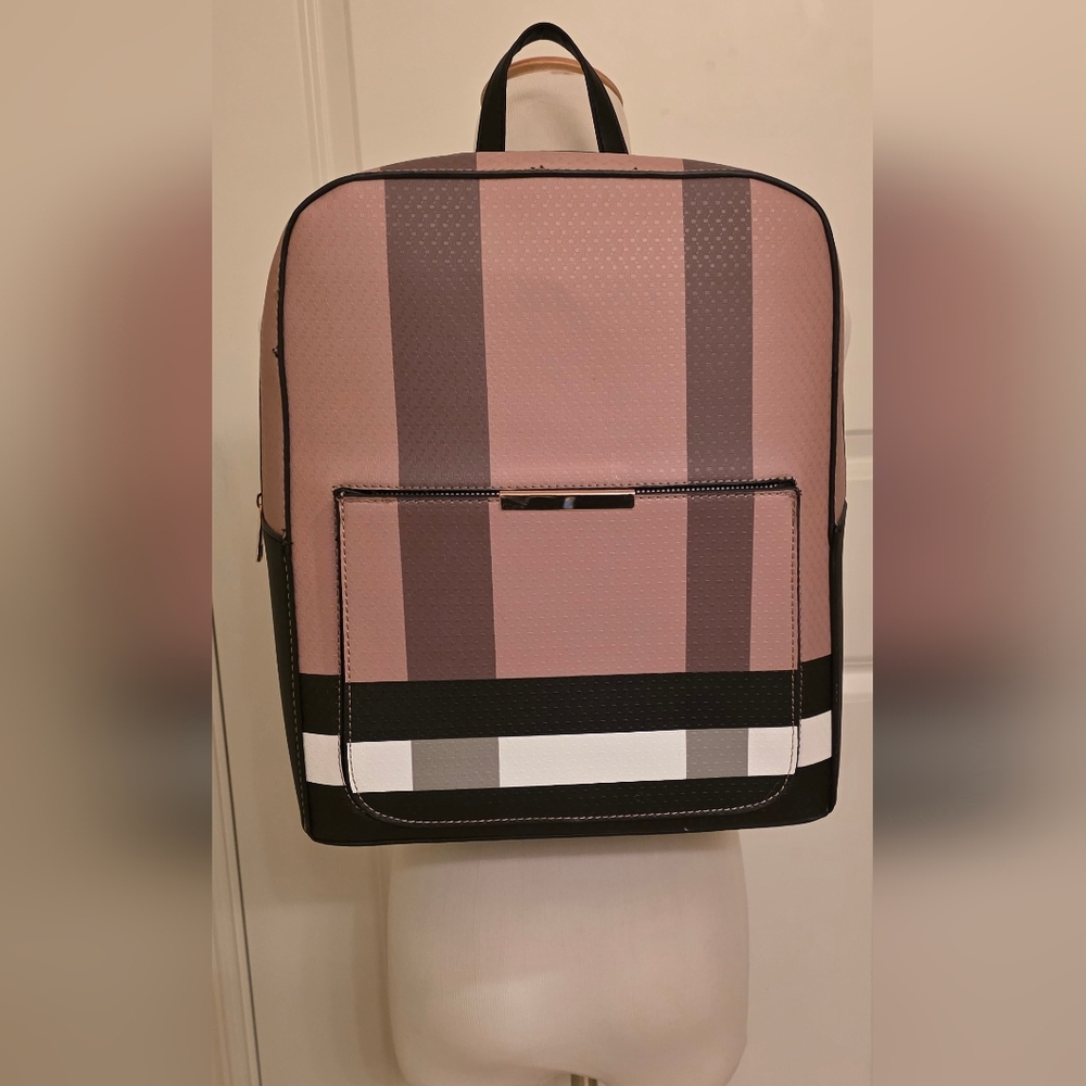 Tan Plaid backoack